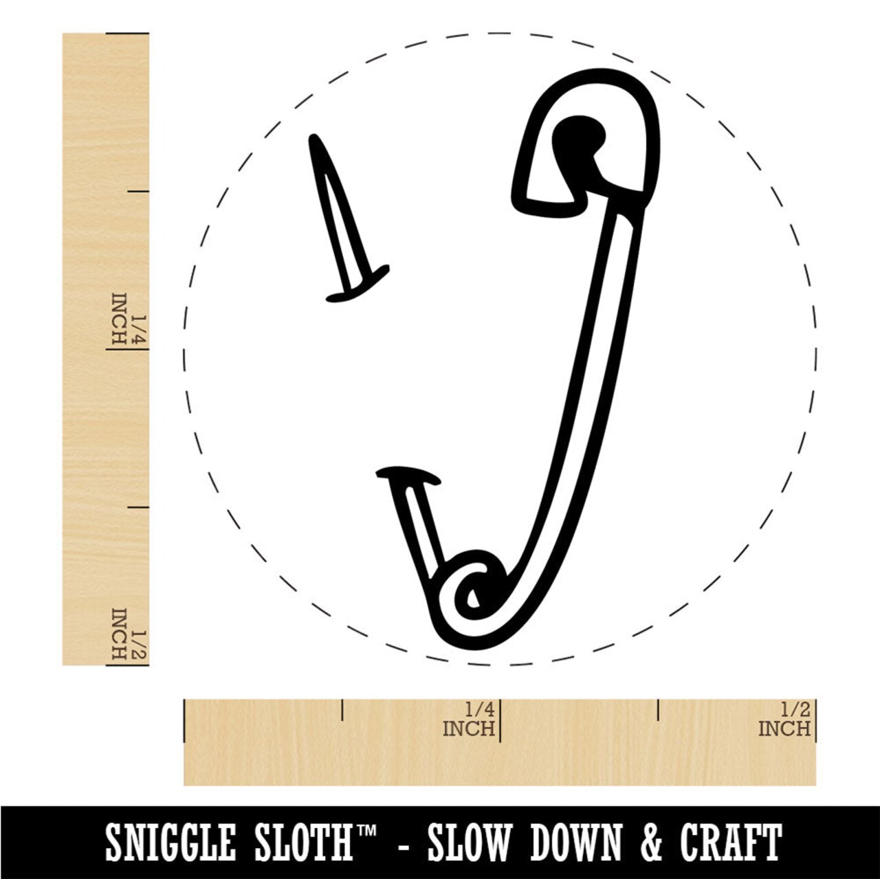 Safety Pin Needle Piercing Fabric Rubber Stamp for Stamping Crafting Planners
